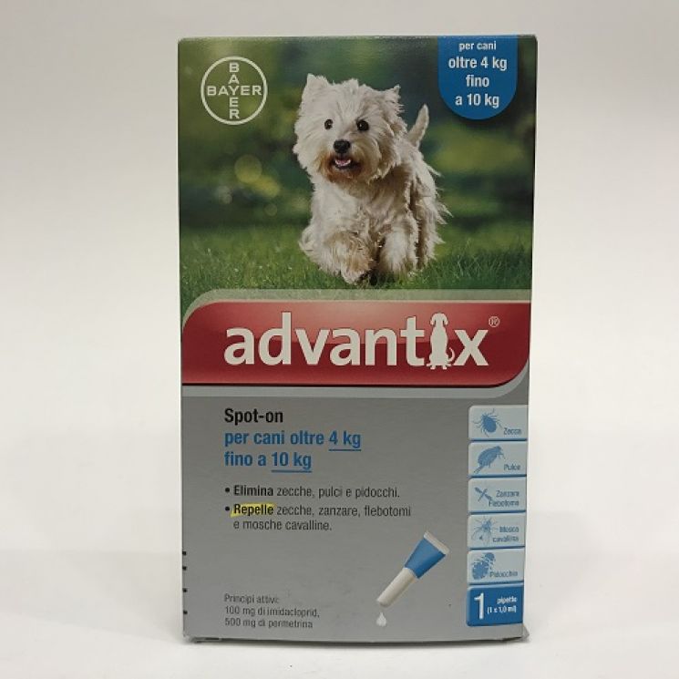 Advantix Spot-on per Cani Fino a 4kg - 4 Pipette x 0,4ml