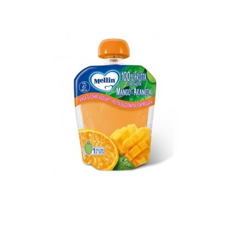 Mellin 100% Frutta Mango e Arancia 90g