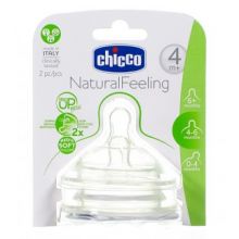 Chicco Tettarella Step Up in Silicone 4+ Mesi Flusso Regolabile 2 Pezzi Biberon e accessori 