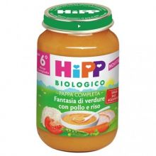 HIPP BIO FANTASIA DI VERDURE CON POLLO E RISO 190G Brodo, passati di verdure e minestrine per bambini 