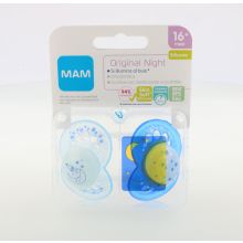 Mam Original Night Silikonseta 16+ 2 pezzi Ciucci in silicone 