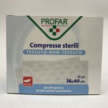 Compresse di Garza Sterili Per Medicazione Profar in TNT 36cm x 40cm 12 Pezzi Garze e bende 