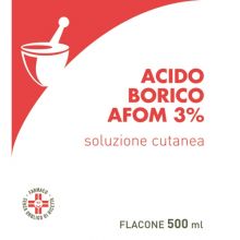 Acido Borico Afom 3% 500 ml Disinfettanti per la cute 