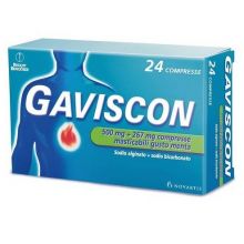 Gaviscon 24 Compresse Menta 500mg + 267mg Antiacidi 