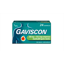 Gaviscon 24 Compresse menta 250mg + 133,5mg Antiacidi 