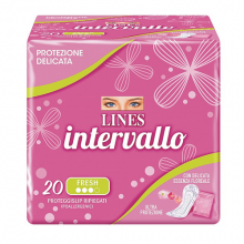 Lines Intervallo Fresh Proteggislip Ripiegati 20 Pezzi Salvaslip 