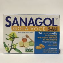 SANAGOL GOLA VOCE MIELE LIMONE 24CARAMELLE Prodotti per gola, bocca e labbra 